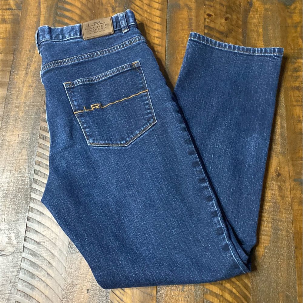 Lauren Ralph Lauren Womens Dark Blue Denim Jeans Sz 12 Straight Leg - Picture 4 of 10